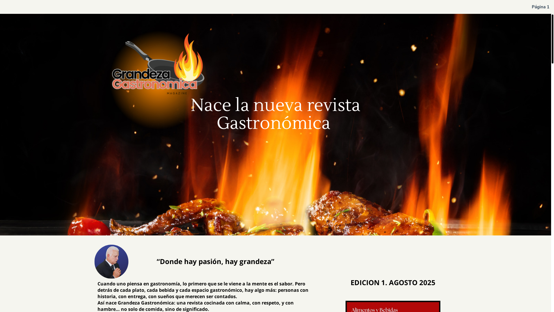 website screenshot of https://grandezagastronomica.com/