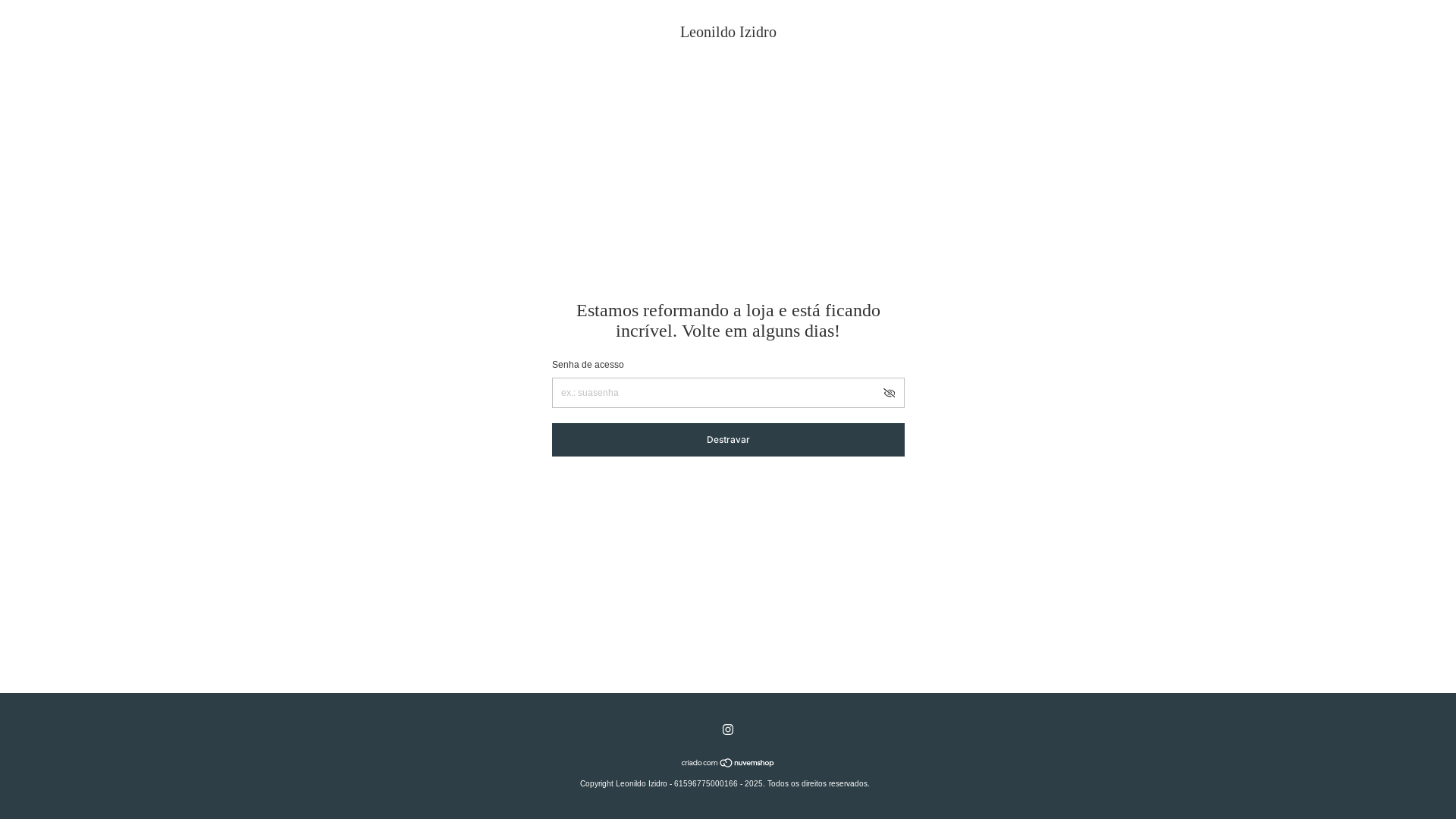 website screenshot of https://izidrostore.com.br/