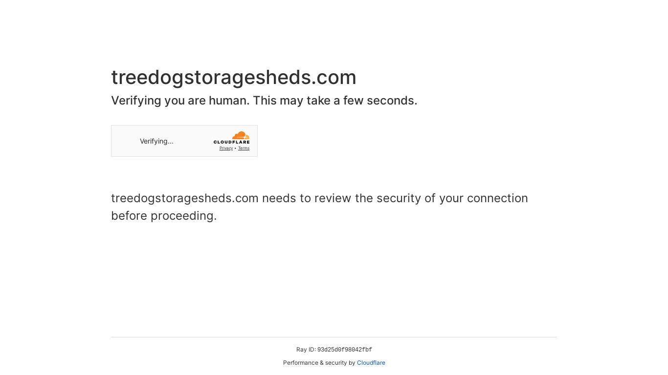 website screenshot of https://treedogstoragesheds.com/