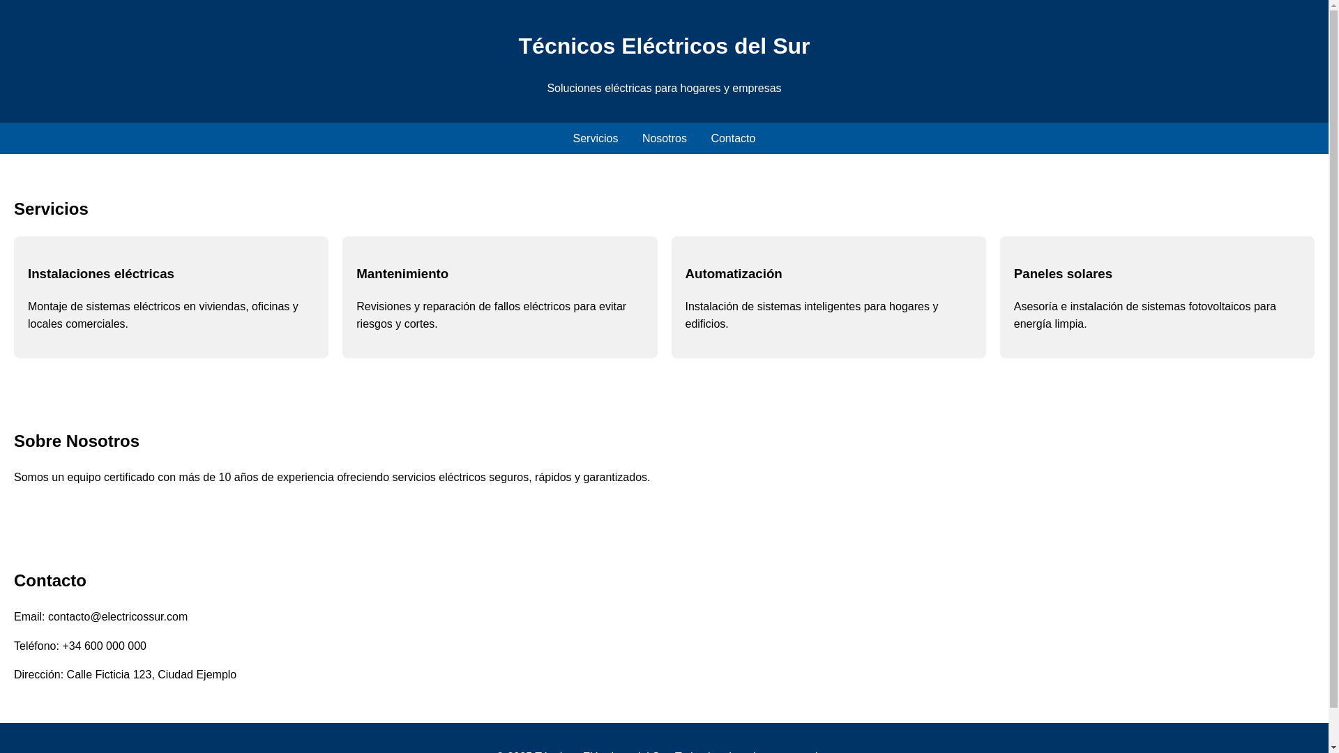 website screenshot of https://3lectric.cl/