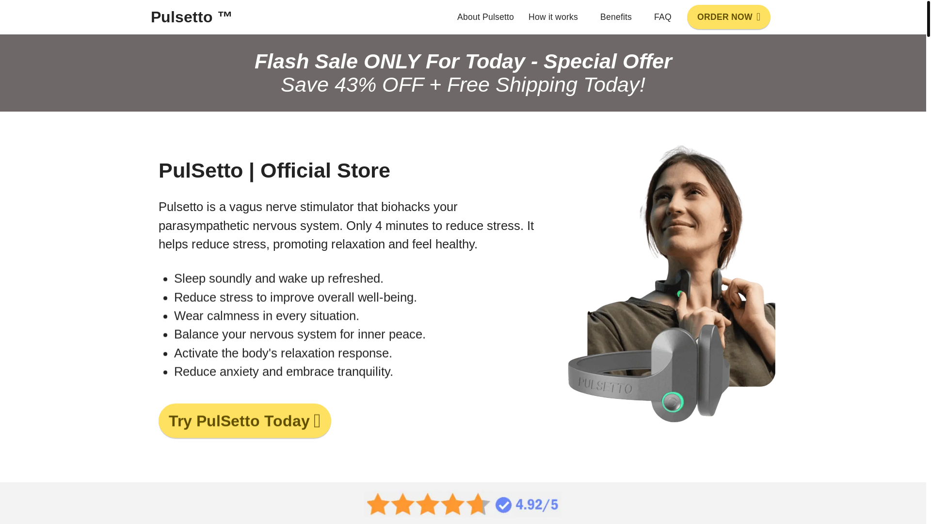website screenshot of https://us-pulsetto.com/