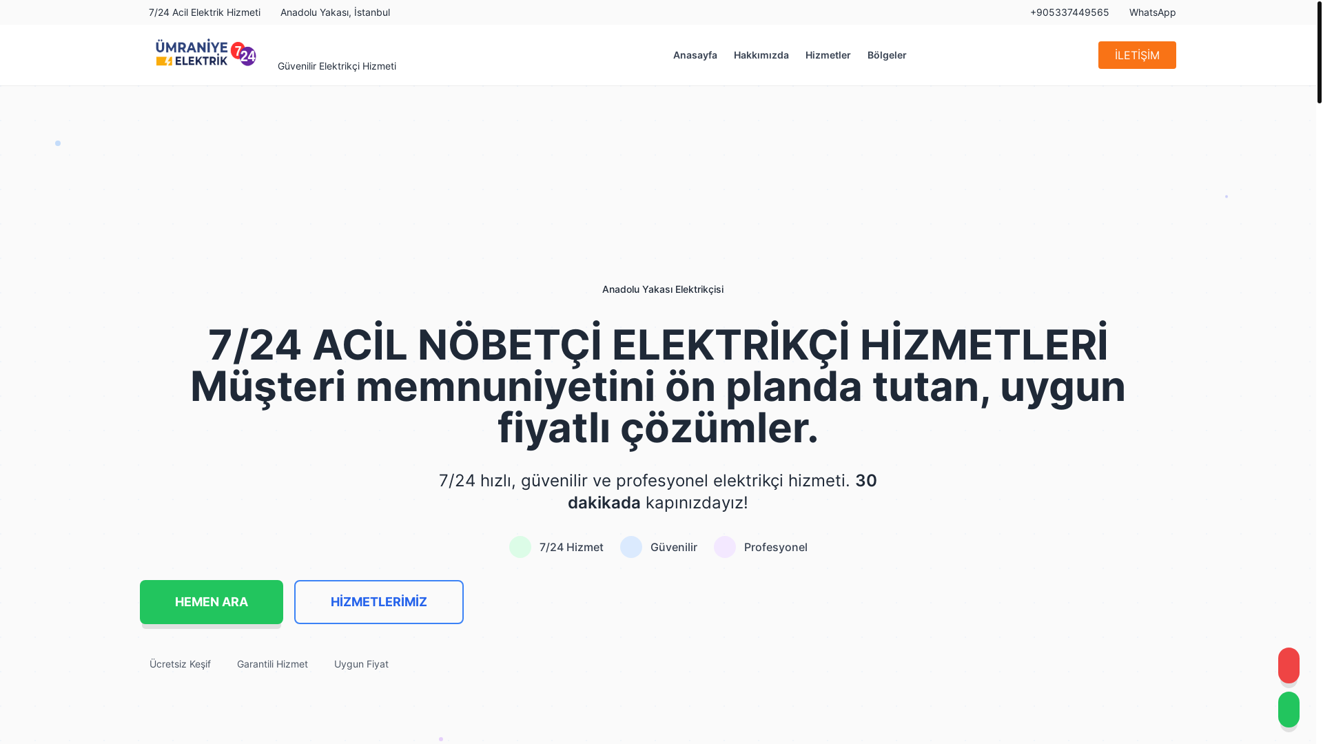 website screenshot of https://uskudarelektrikcisi.com.tr/