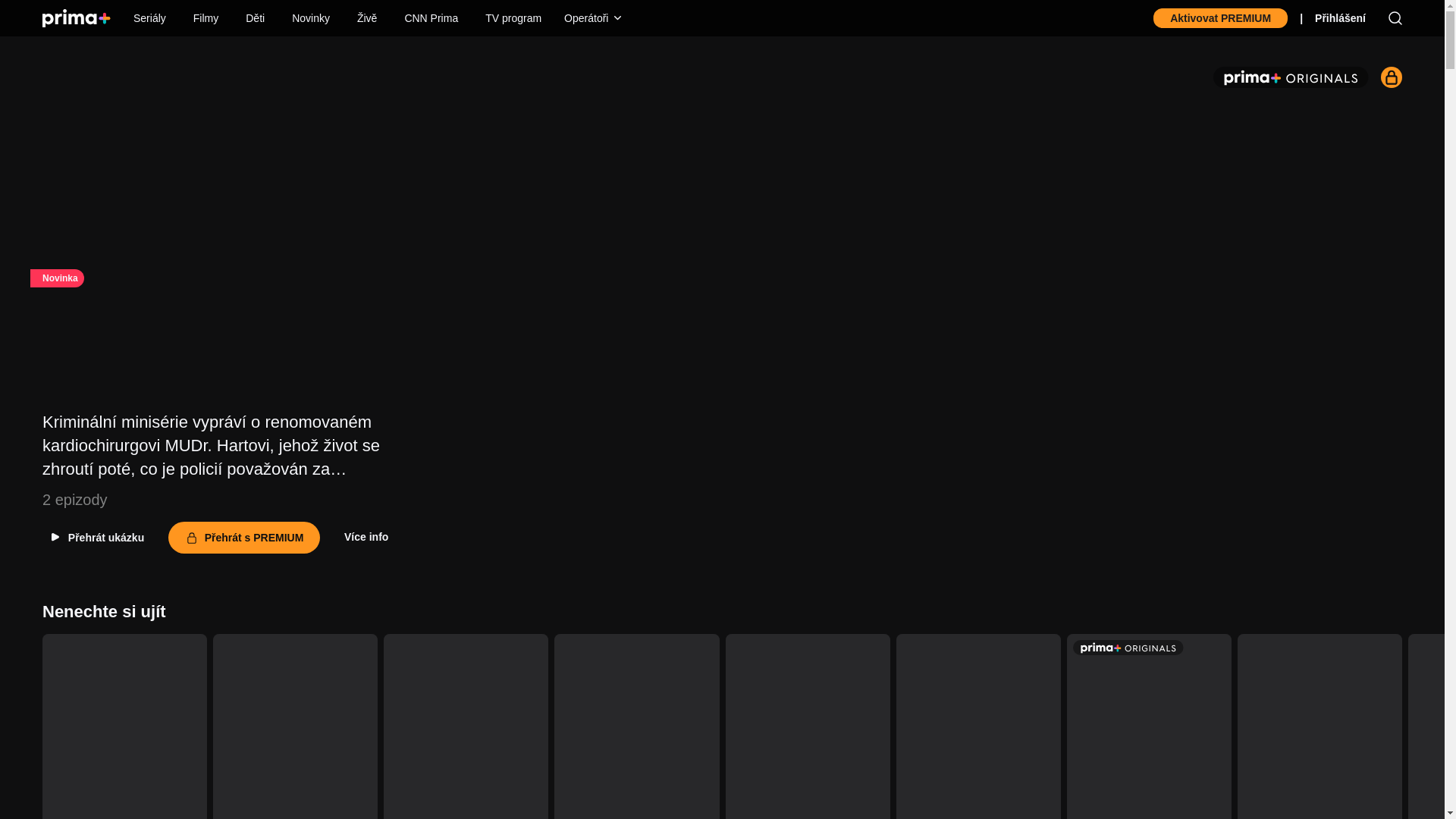 website screenshot of https://www.iprima.cz/