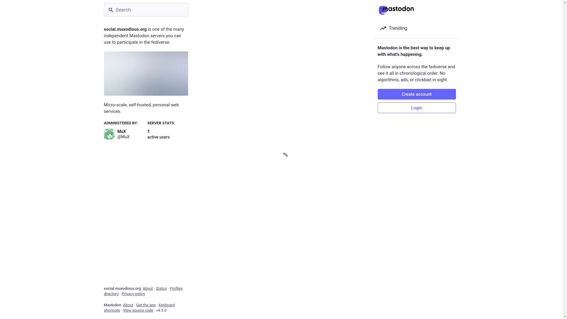 website screenshot of https://social.muxodious.org/