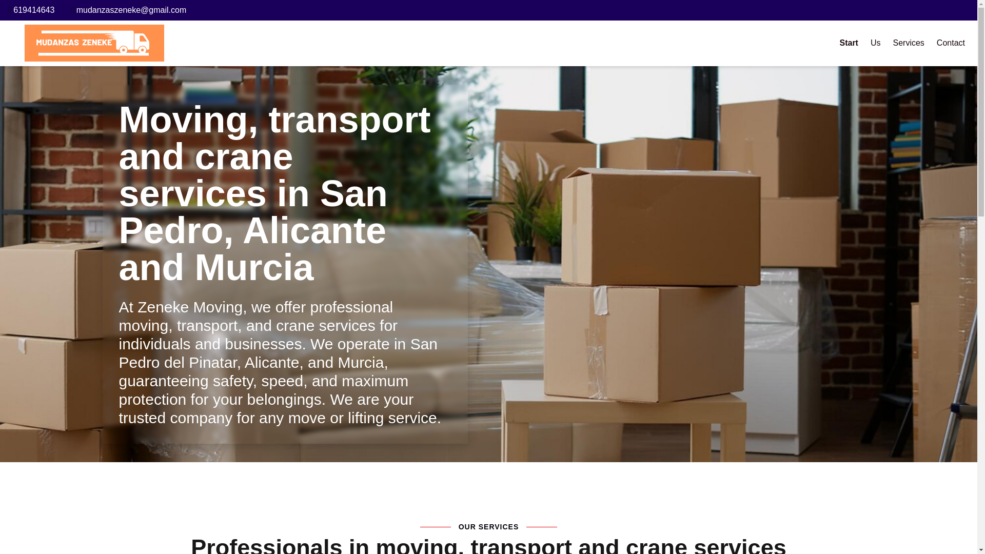 website screenshot of https://mudanzaszeneke.es/