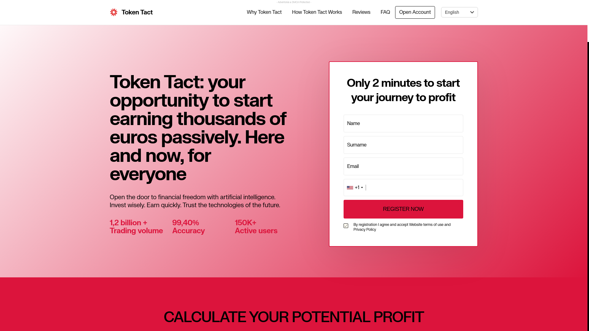 website screenshot of https://tokentact.pro/