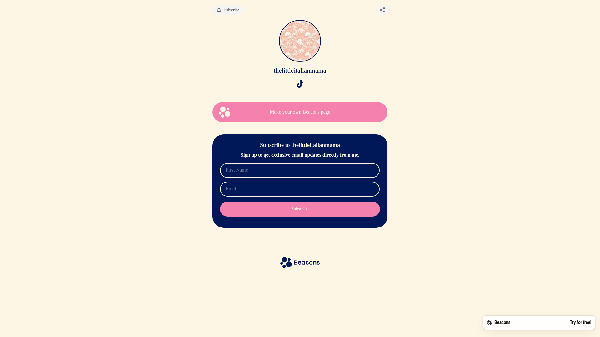 website screenshot of https://thelittleitalianmama.store/