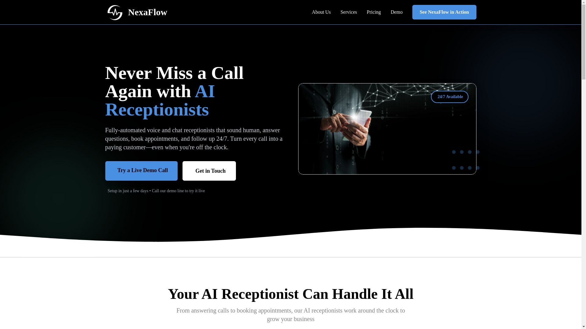website screenshot of https://nexaflow.pro/