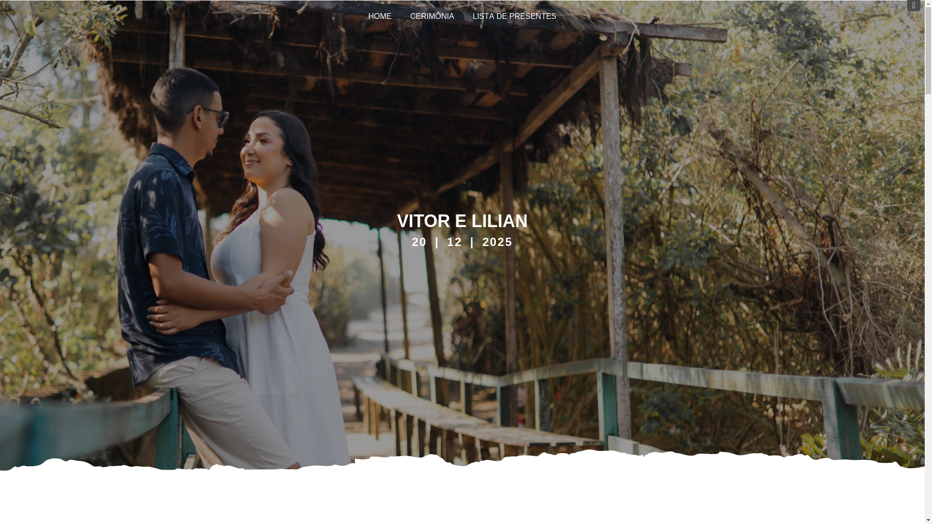 website screenshot of https://casamentovitorelilian.com.br/