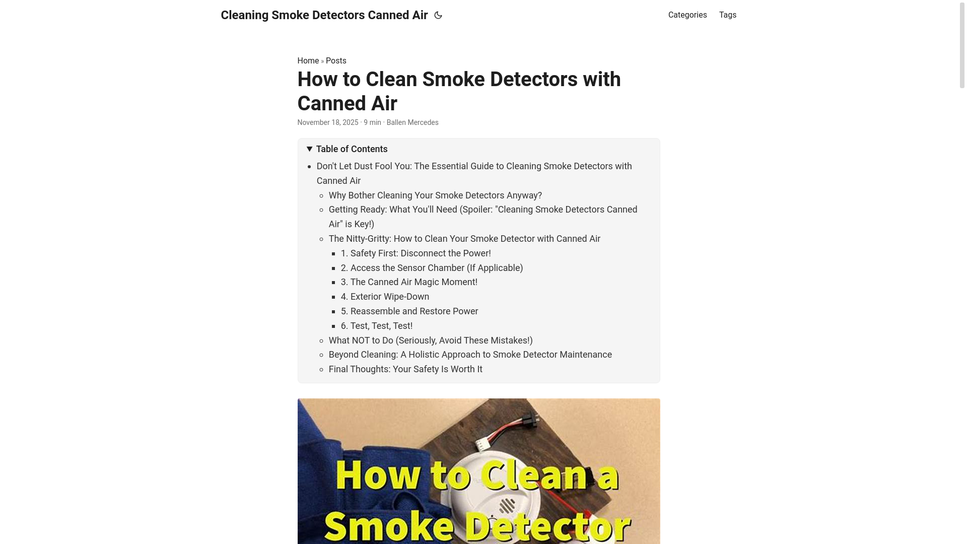 website screenshot of https://cleaningsmokedetectorscannedair.pages.dev/