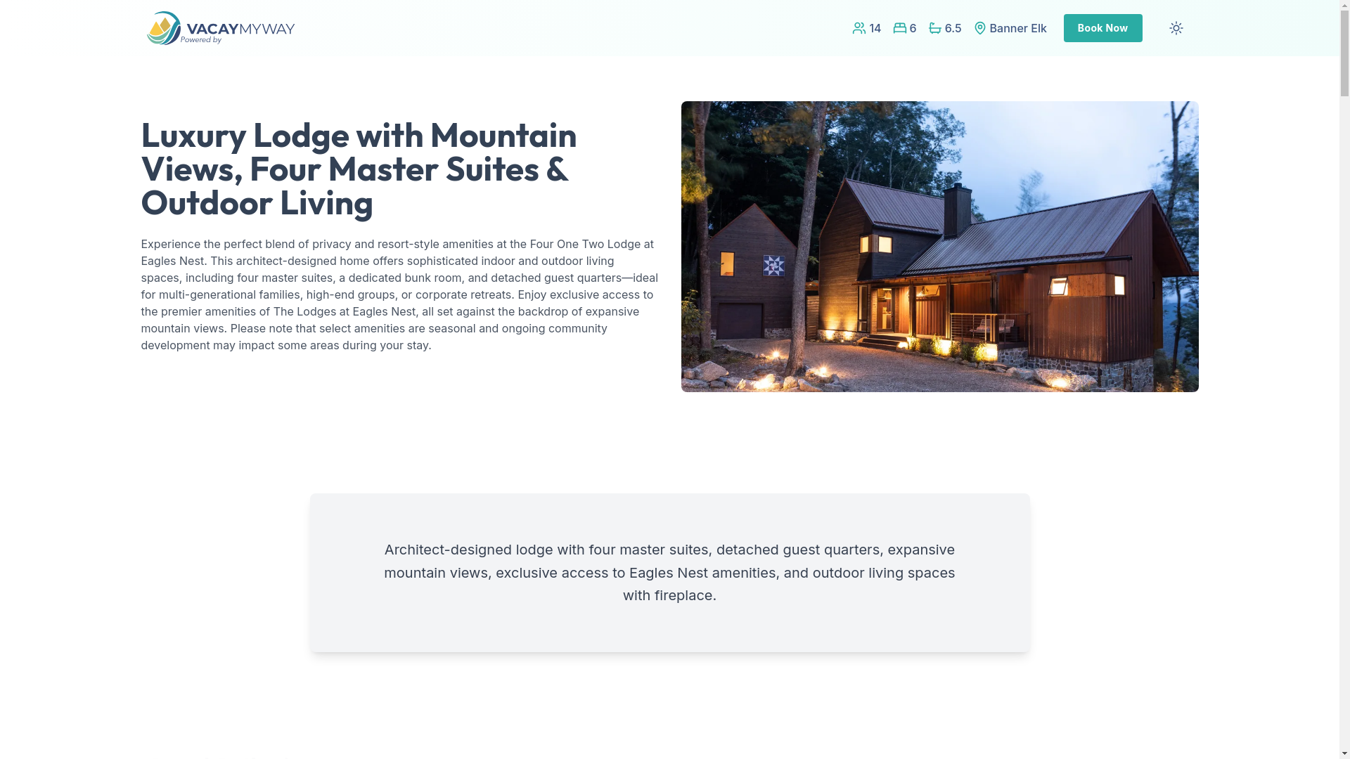 website screenshot of https://tranquilbannerelk.holiday/