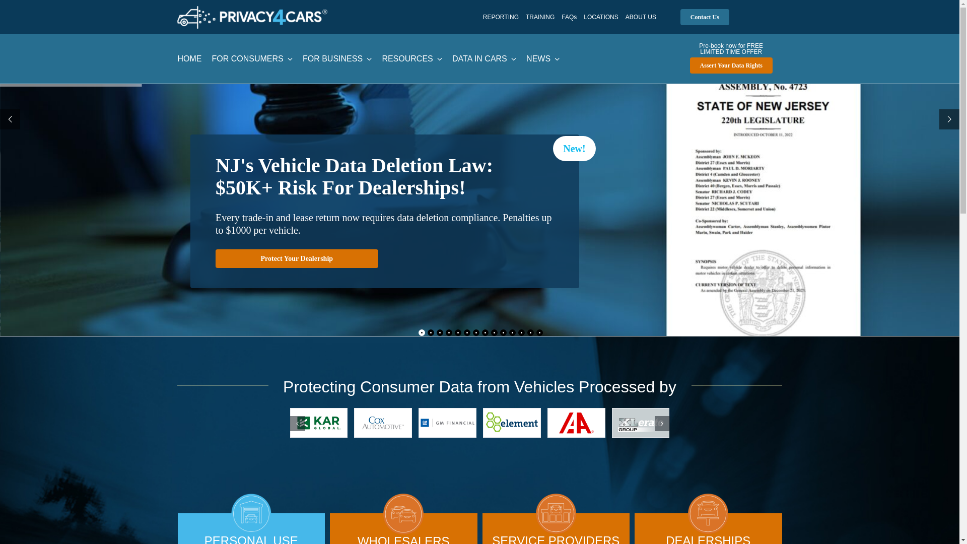 website screenshot of https://hiprivacy4cars.com/