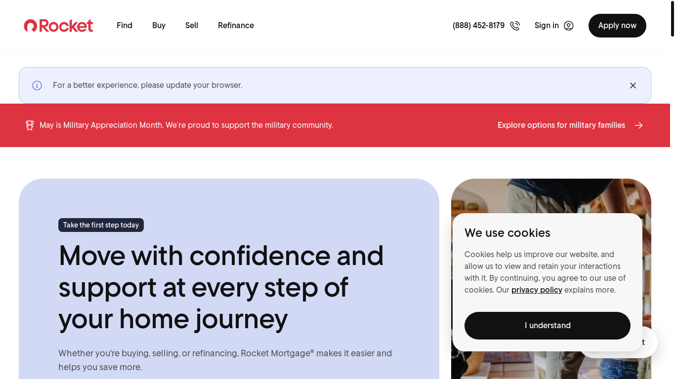 website screenshot of https://rocket.com/