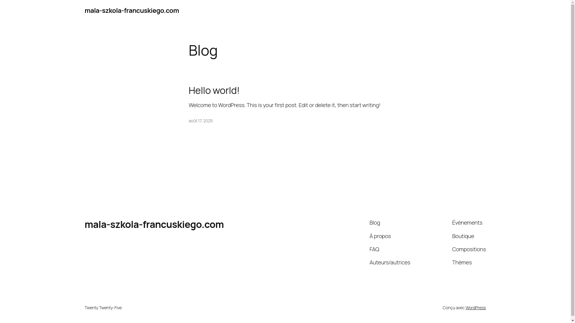 website screenshot of https://mala-szkola-francuskiego.com/