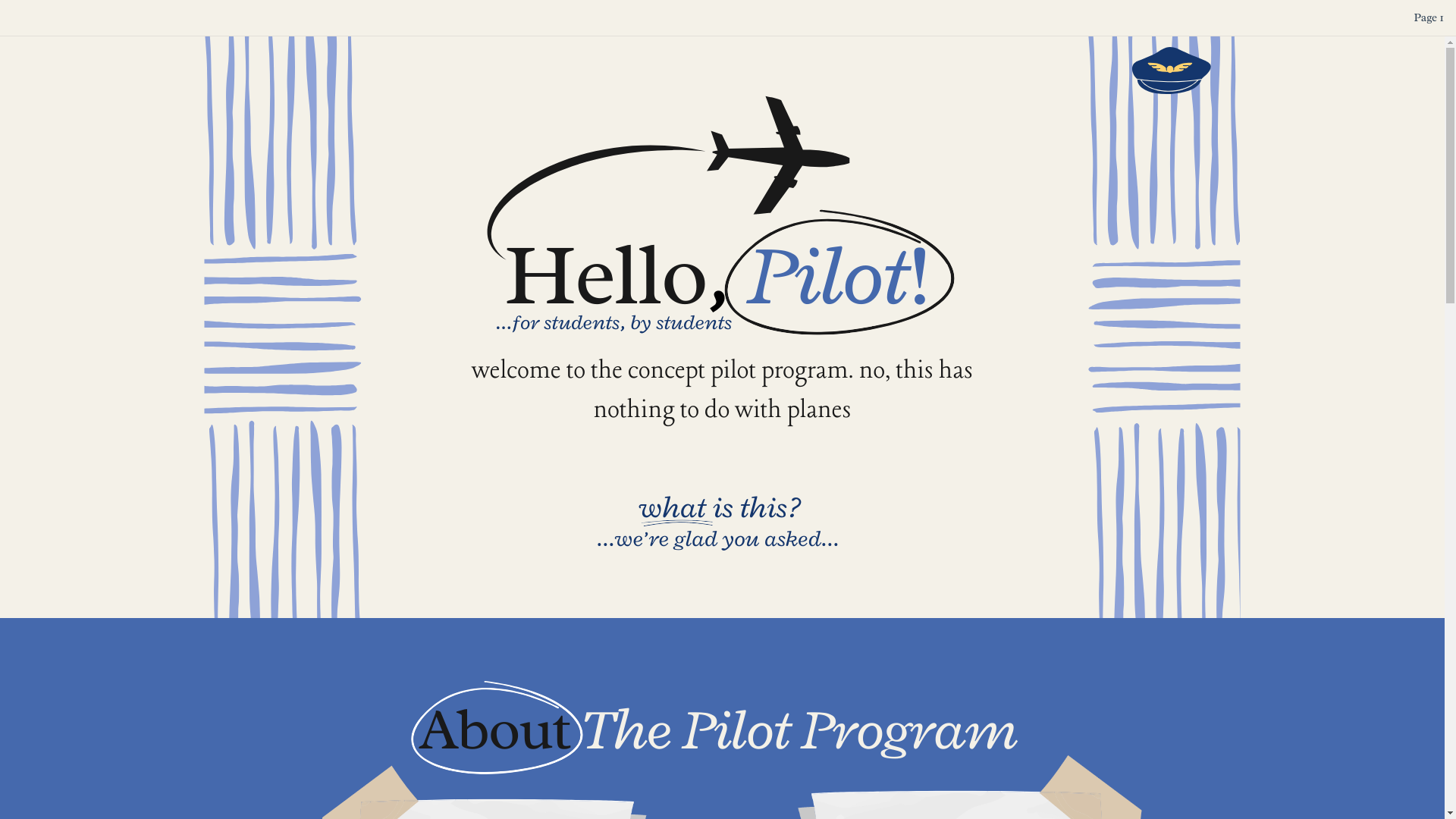 website screenshot of https://theconceptpilotprogram.com/
