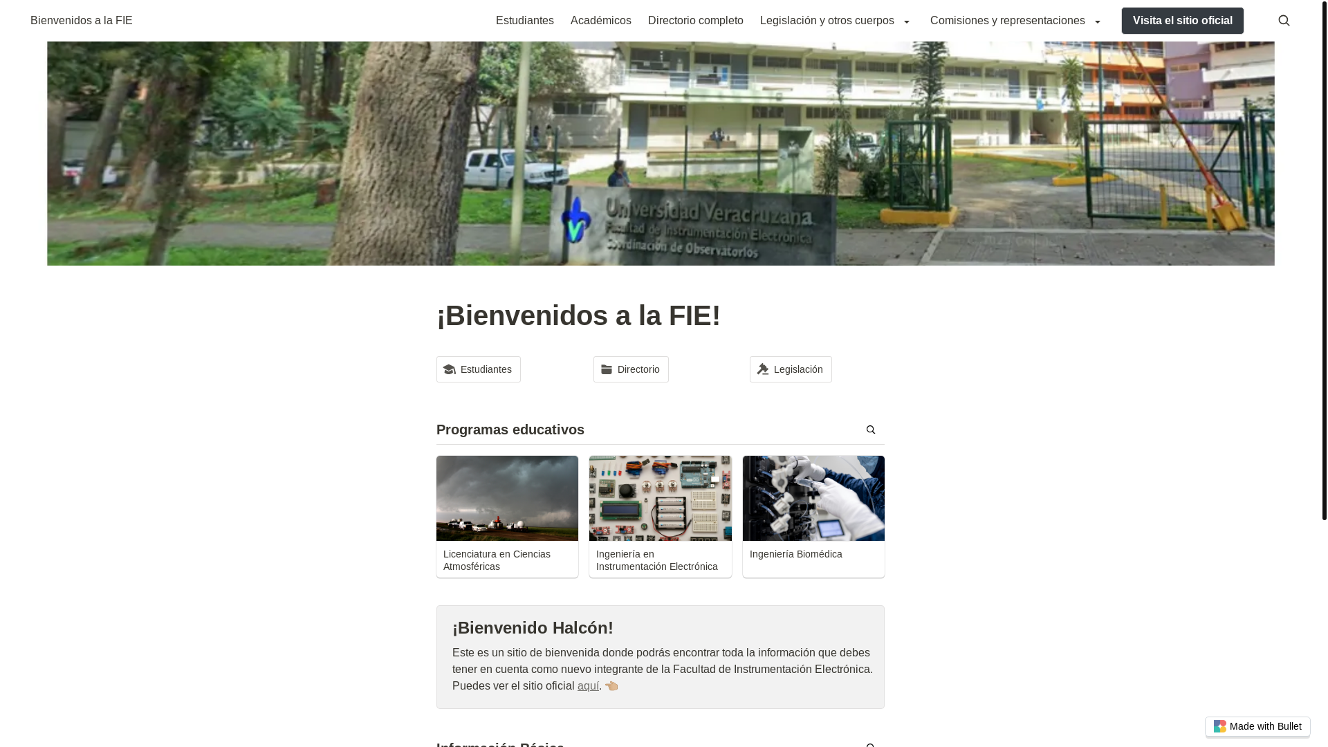 website screenshot of https://bienvenida-fie-25-bullet.pages.dev/