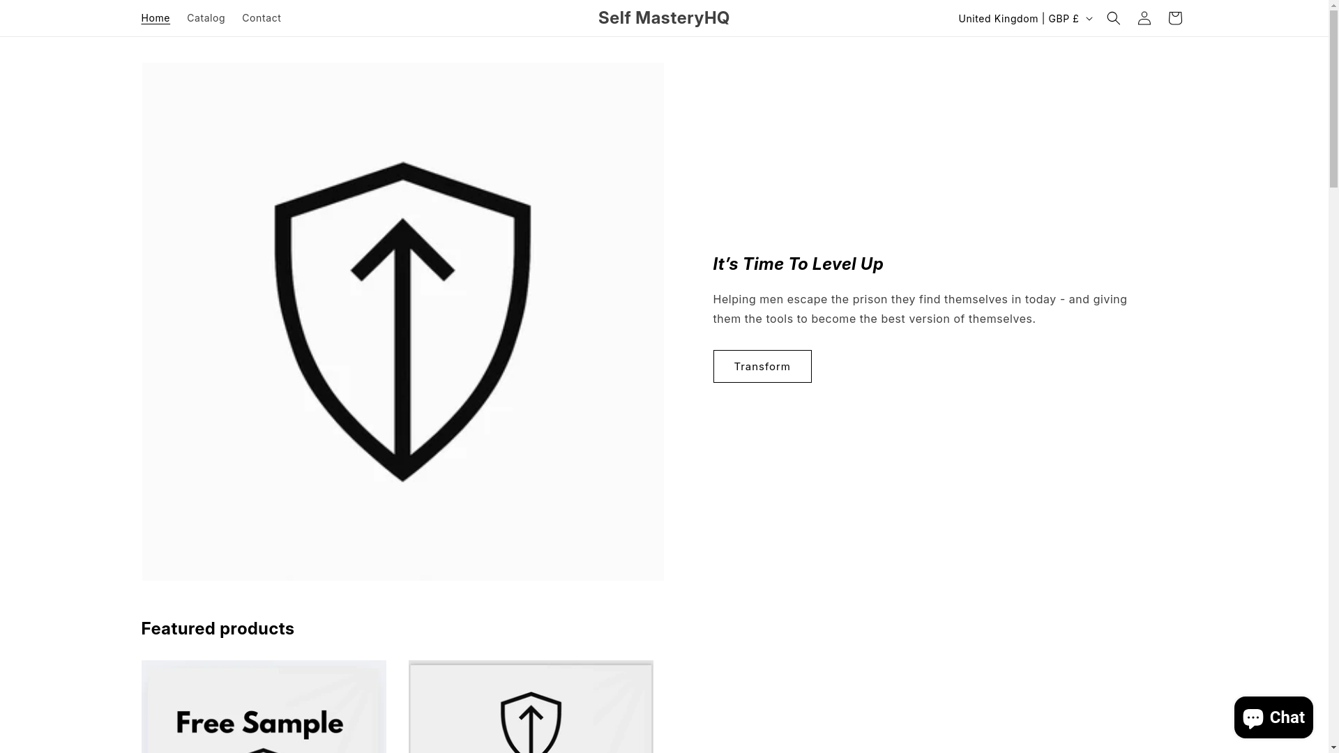 website screenshot of https://selfmasteryhq.store/