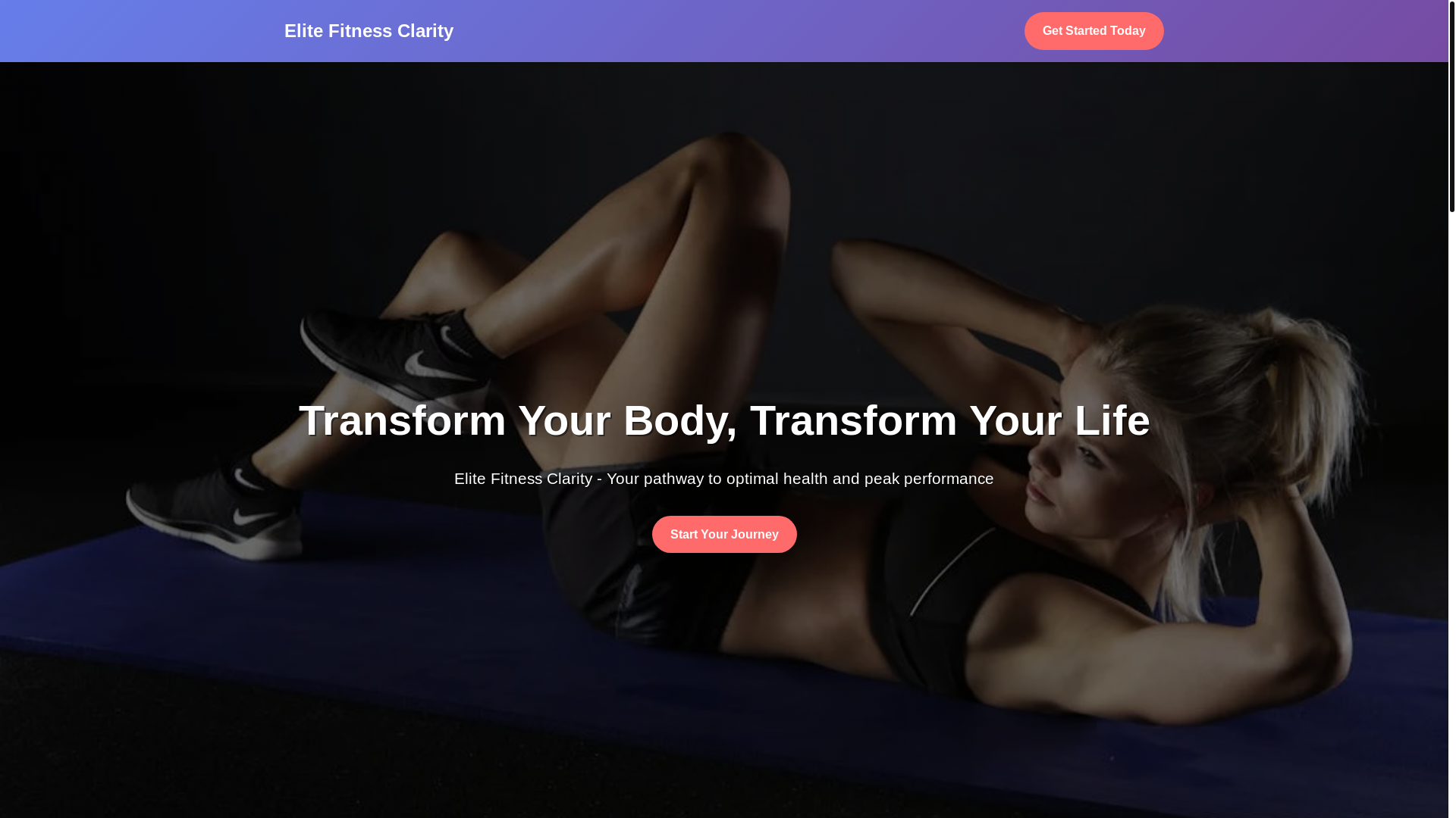 website screenshot of https://elitefitnessclarity.run/