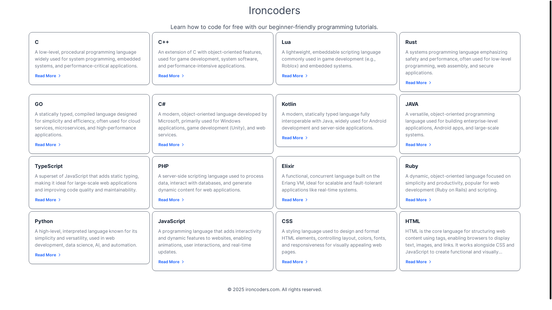 website screenshot of https://ironcoders.pages.dev/