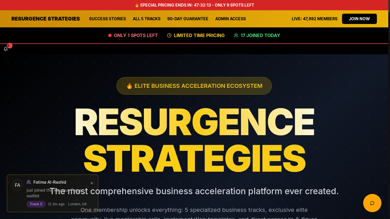 website screenshot of https://resurgencestrategies.com/
