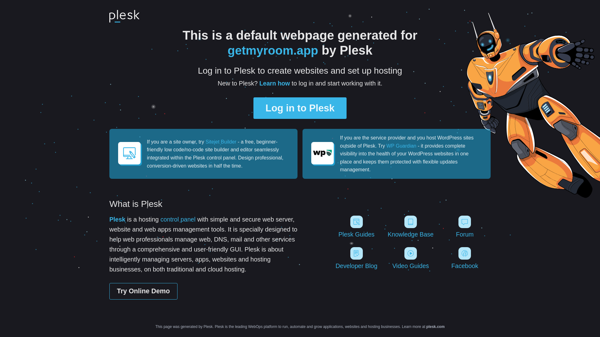 website screenshot of https://getmyroom.app/