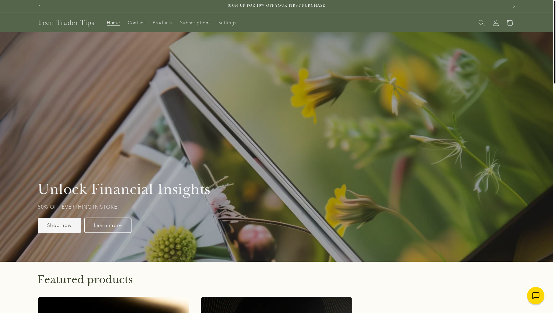 website screenshot of https://teentradertips.com/