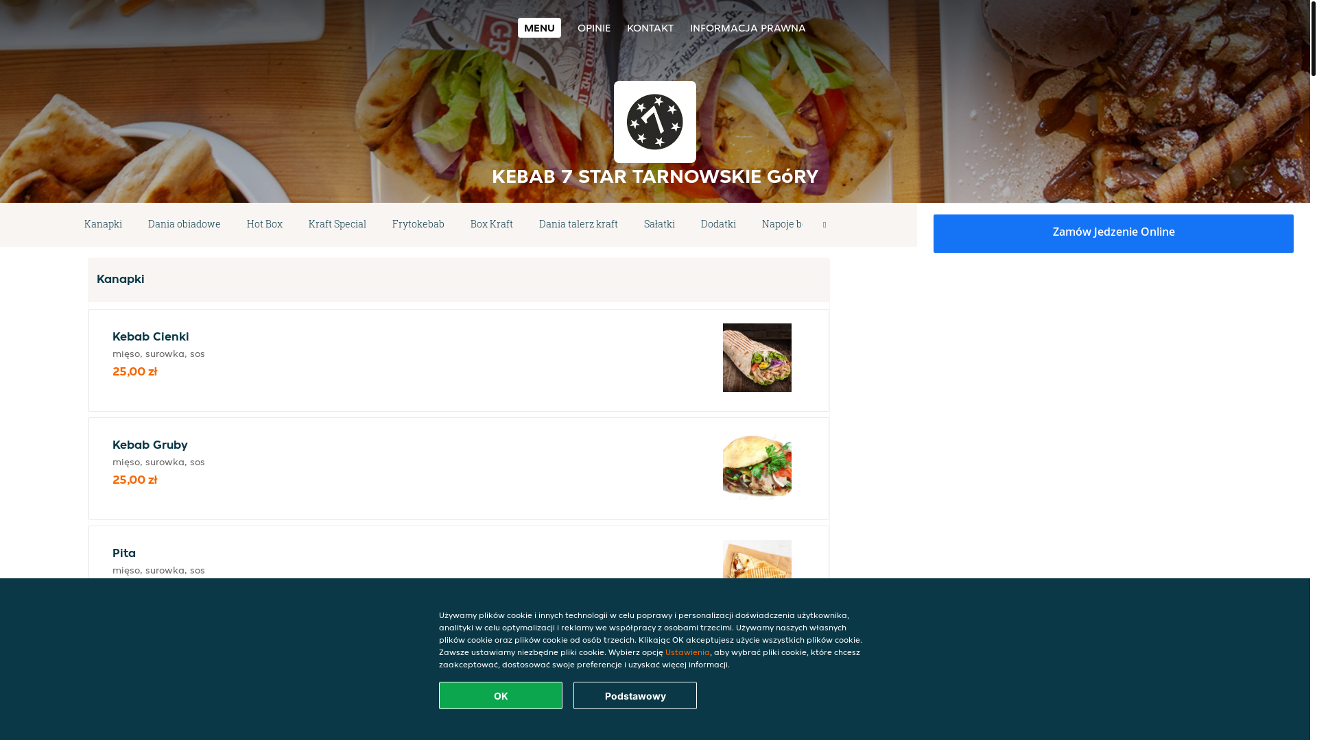 website screenshot of https://kebab-7-star-tarnowskie-gory.pl/