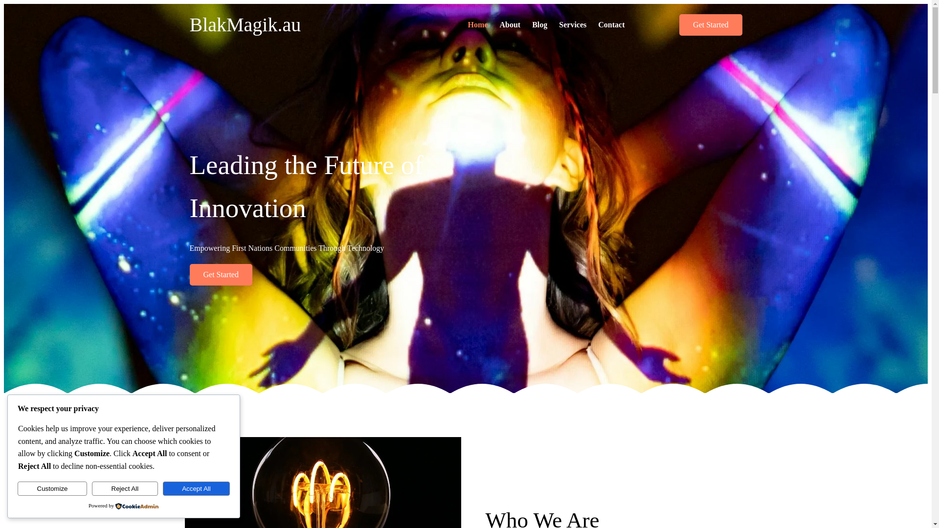 website screenshot of https://blakmagik.com.au/