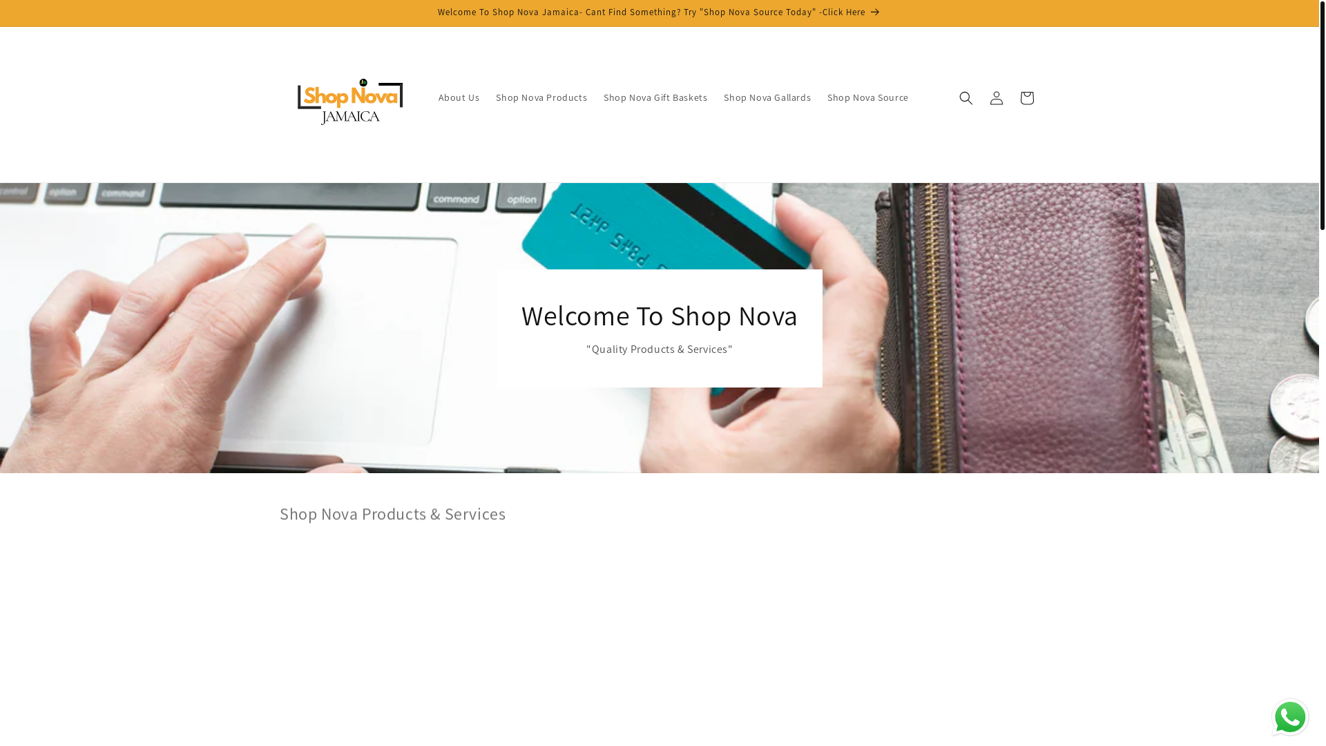 website screenshot of https://shopnovajamaica.com/