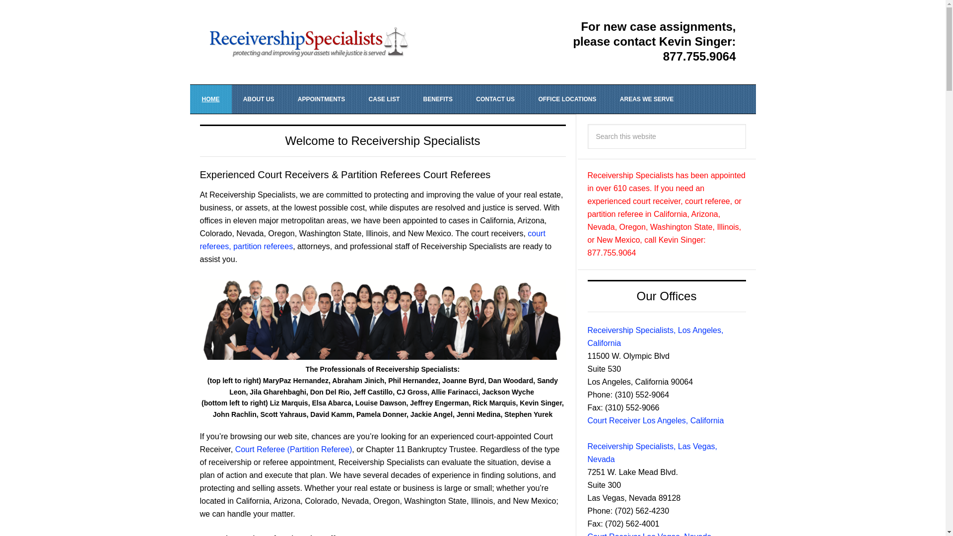 website screenshot of http://www.receivershipspecialists.com/