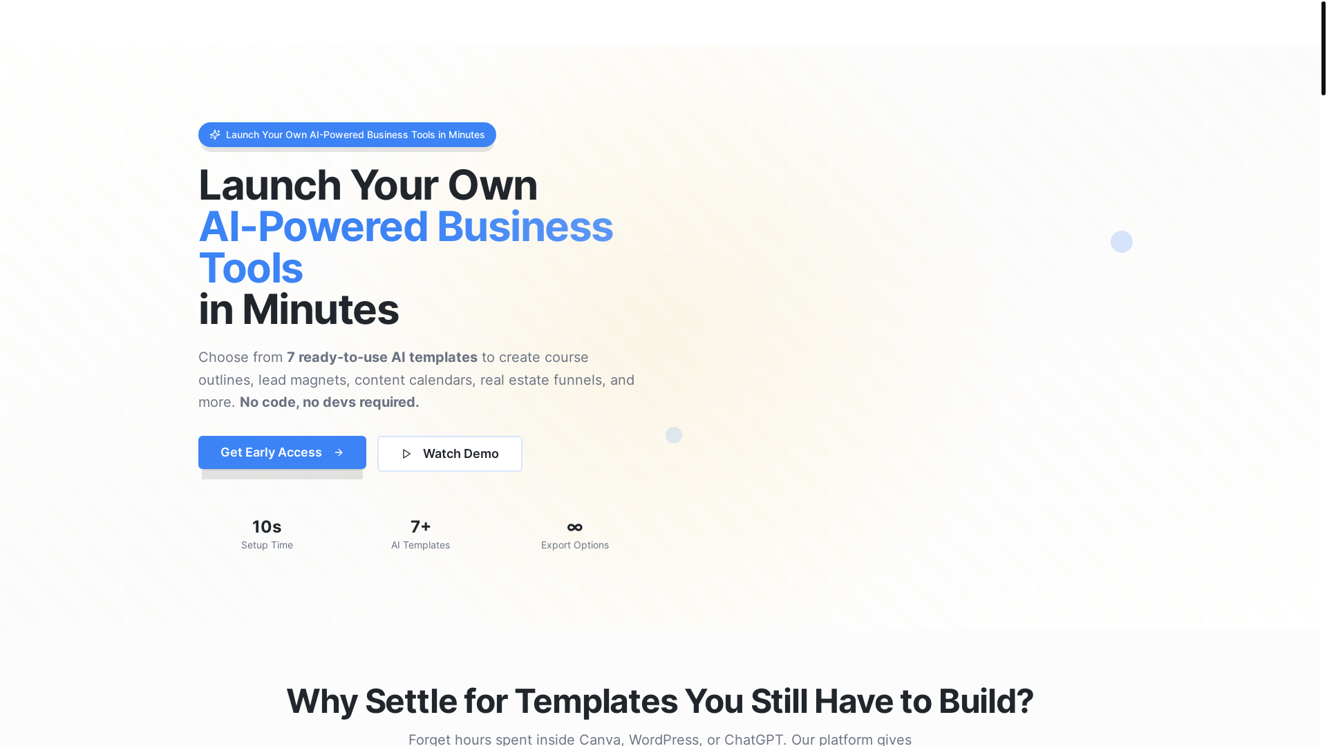 website screenshot of https://snaptemplate.io/