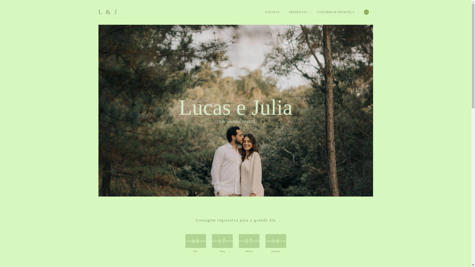 website screenshot of https://lucasejuliapietrangelo.com.br/