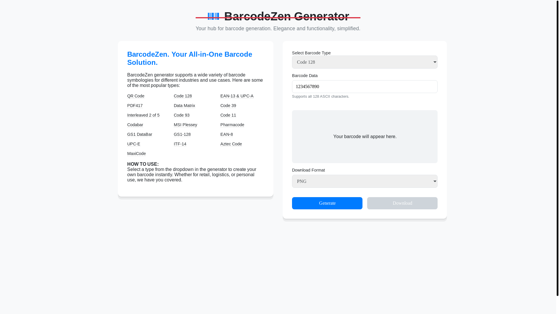 website screenshot of https://ais-barcode-gen.pages.dev/