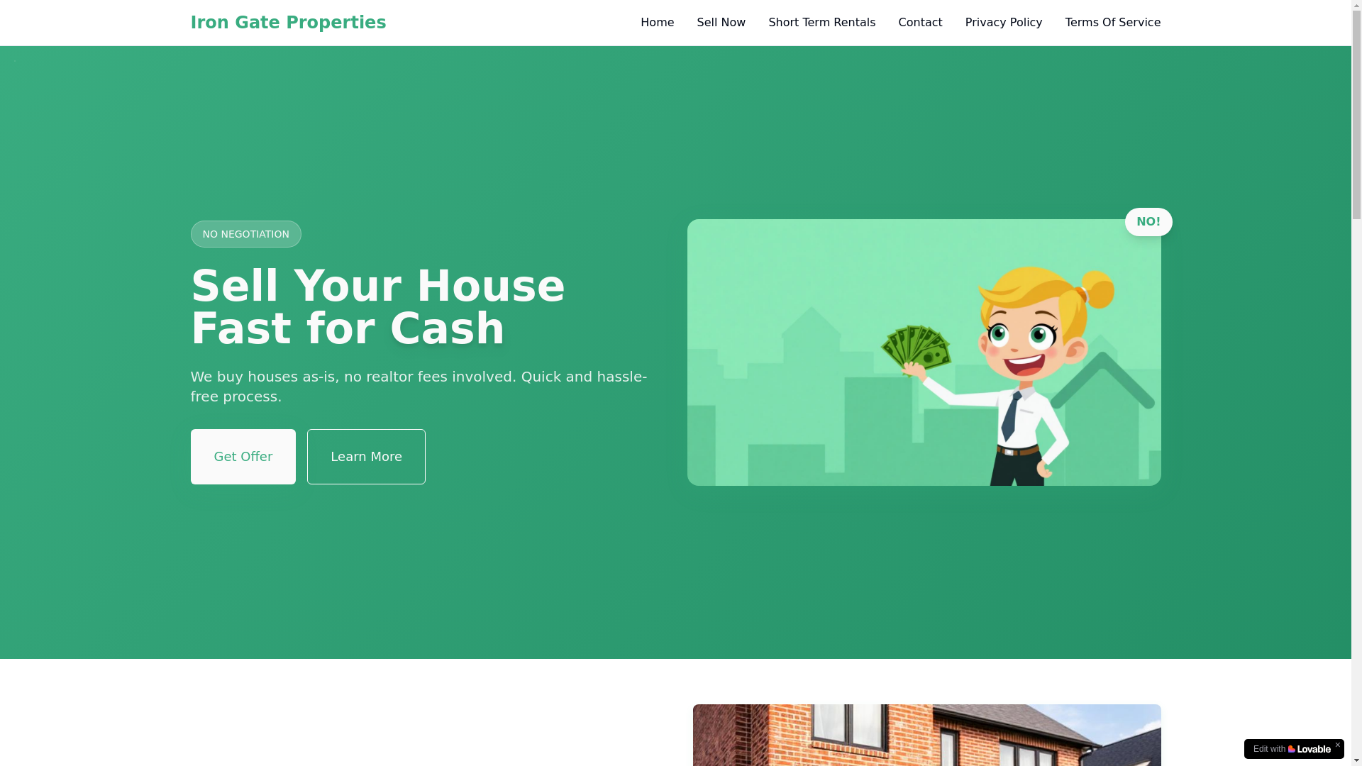 website screenshot of https://theirongateproperties.com/