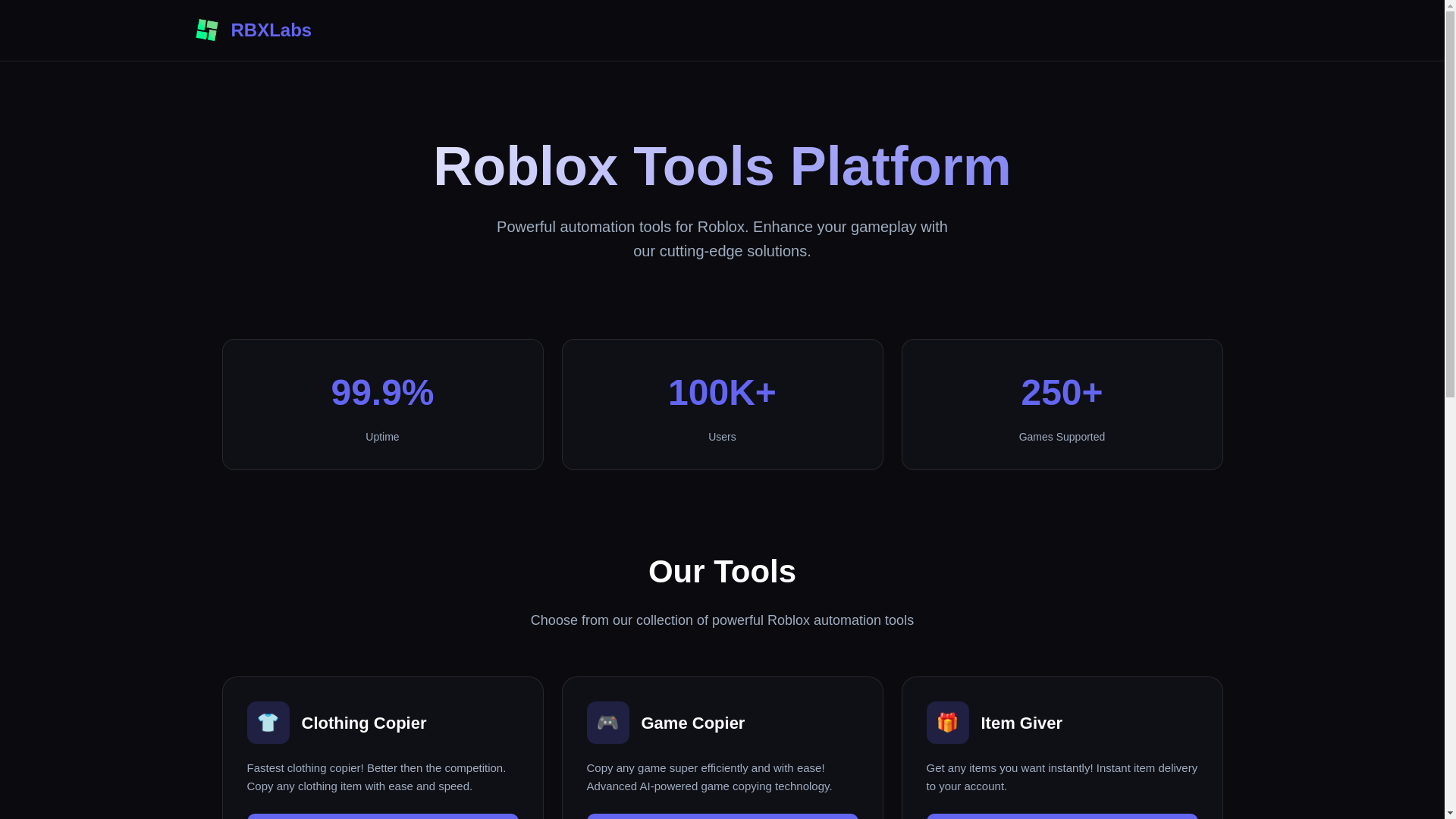 website screenshot of https://bloxycopy.xyz/