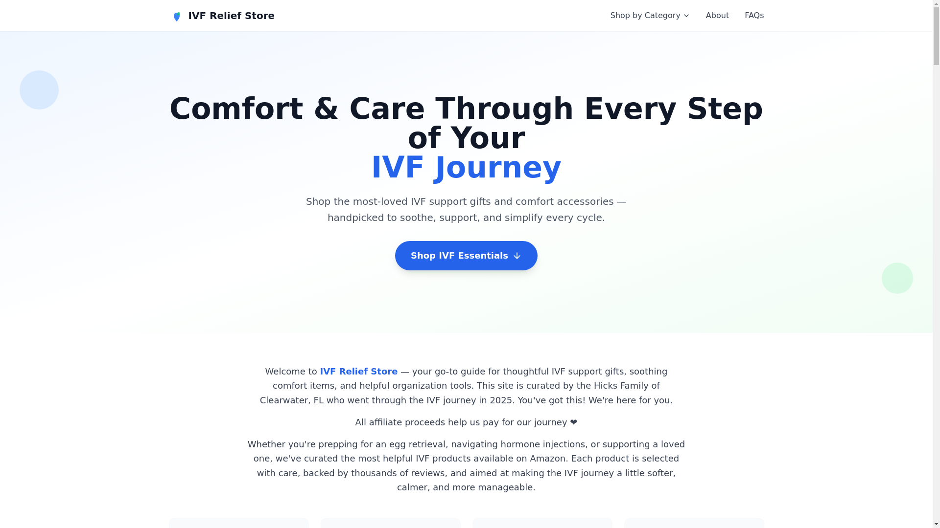 website screenshot of https://ivfrelief.store/