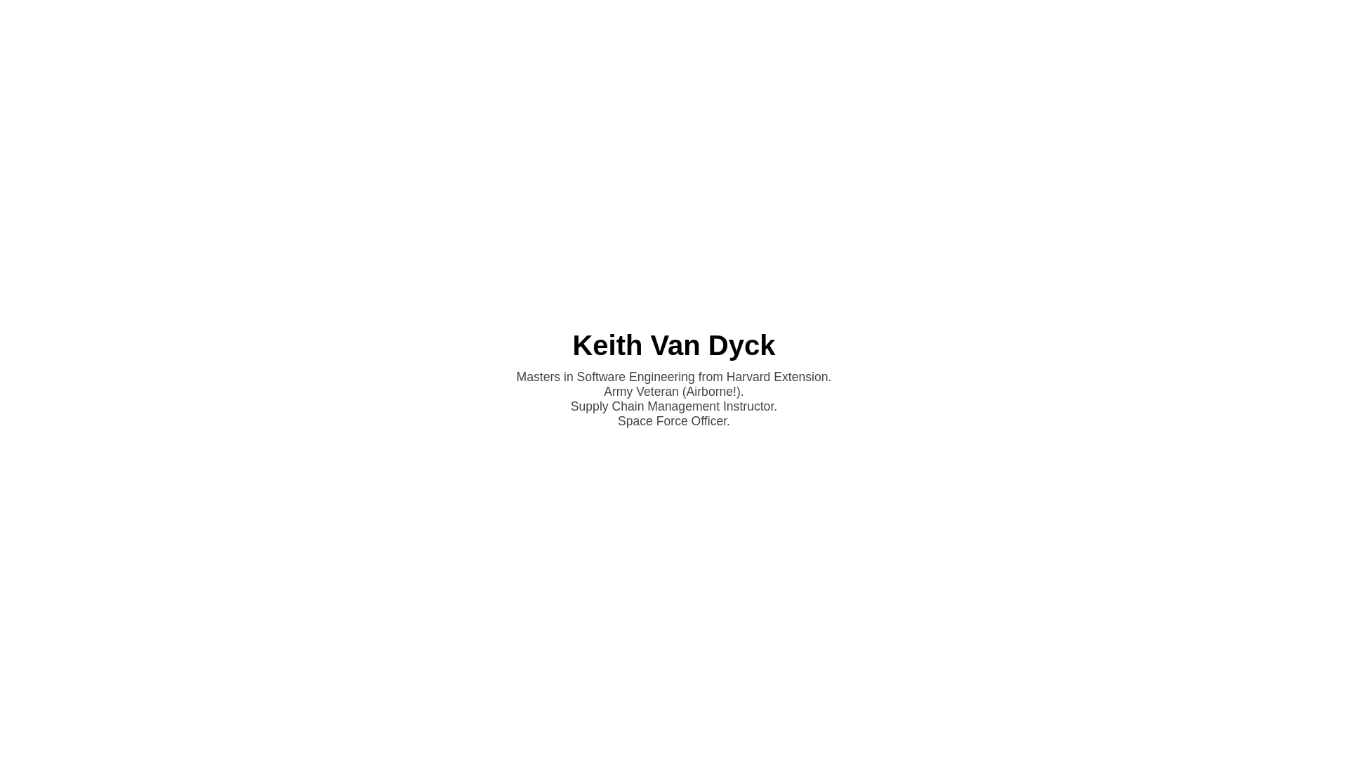 website screenshot of https://keithvandyck.com/