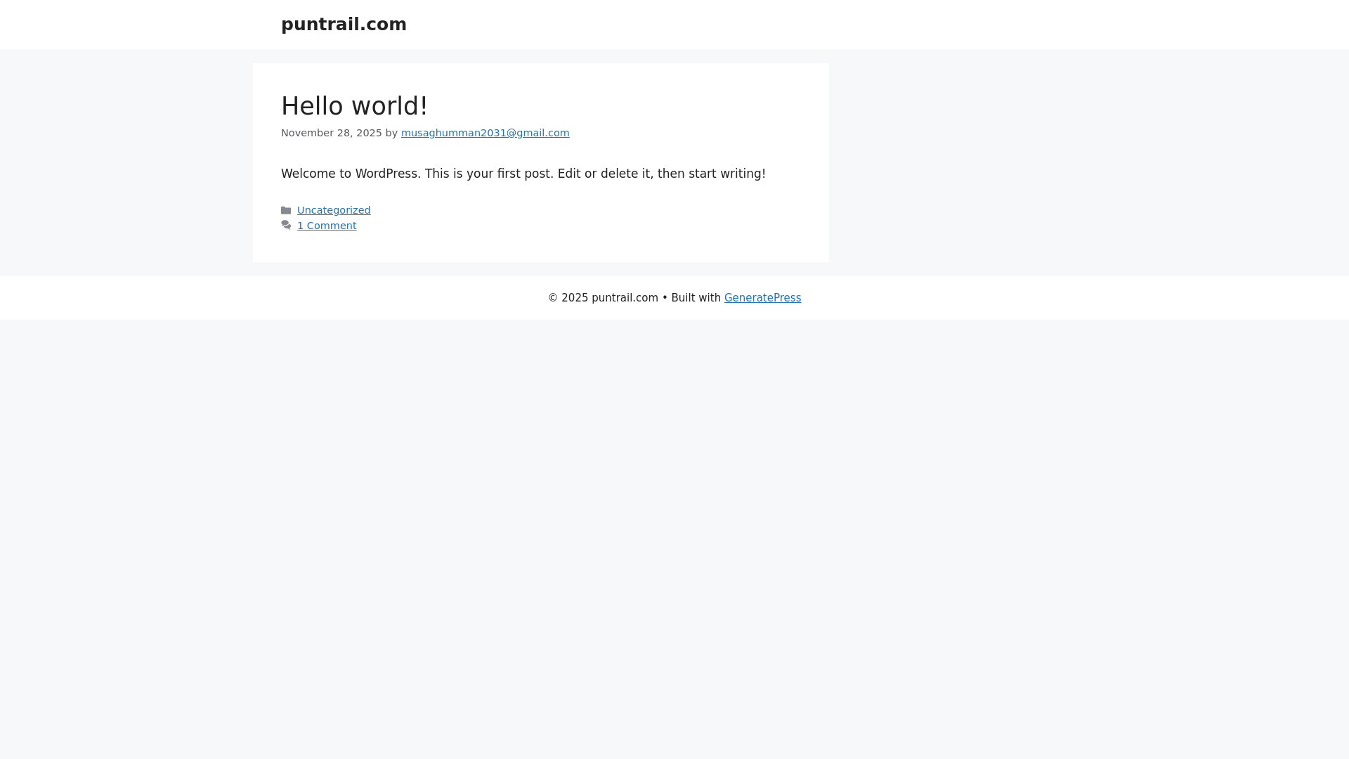 website screenshot of https://puntrail.com/