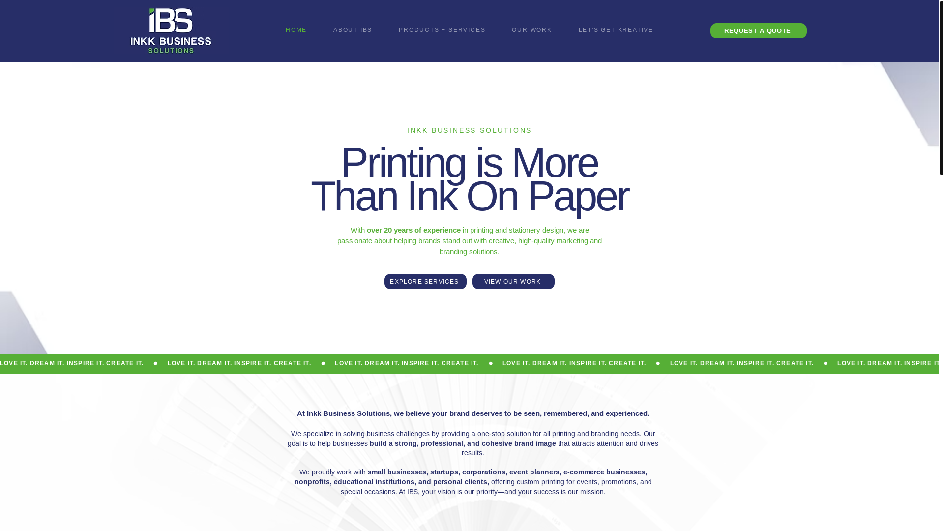 website screenshot of https://inkksolutions.com/