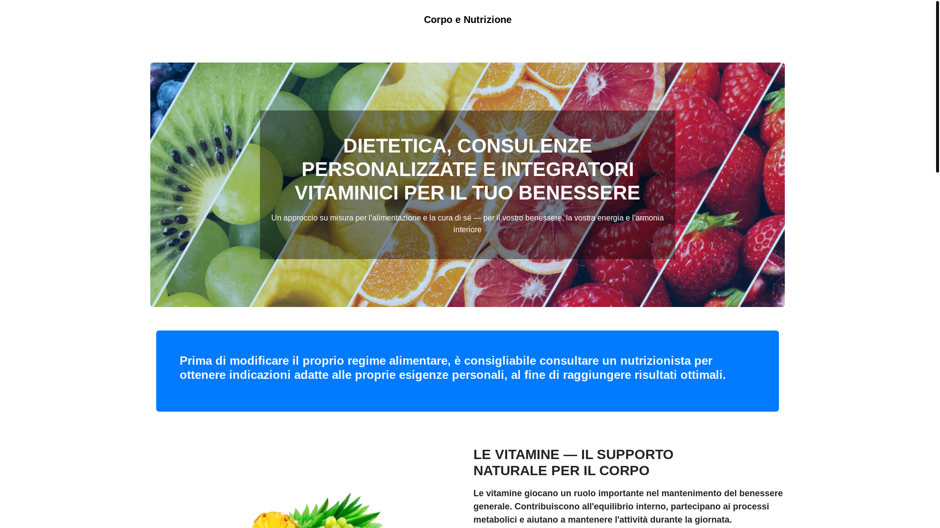 website screenshot of https://corpoenutrizionec.com/