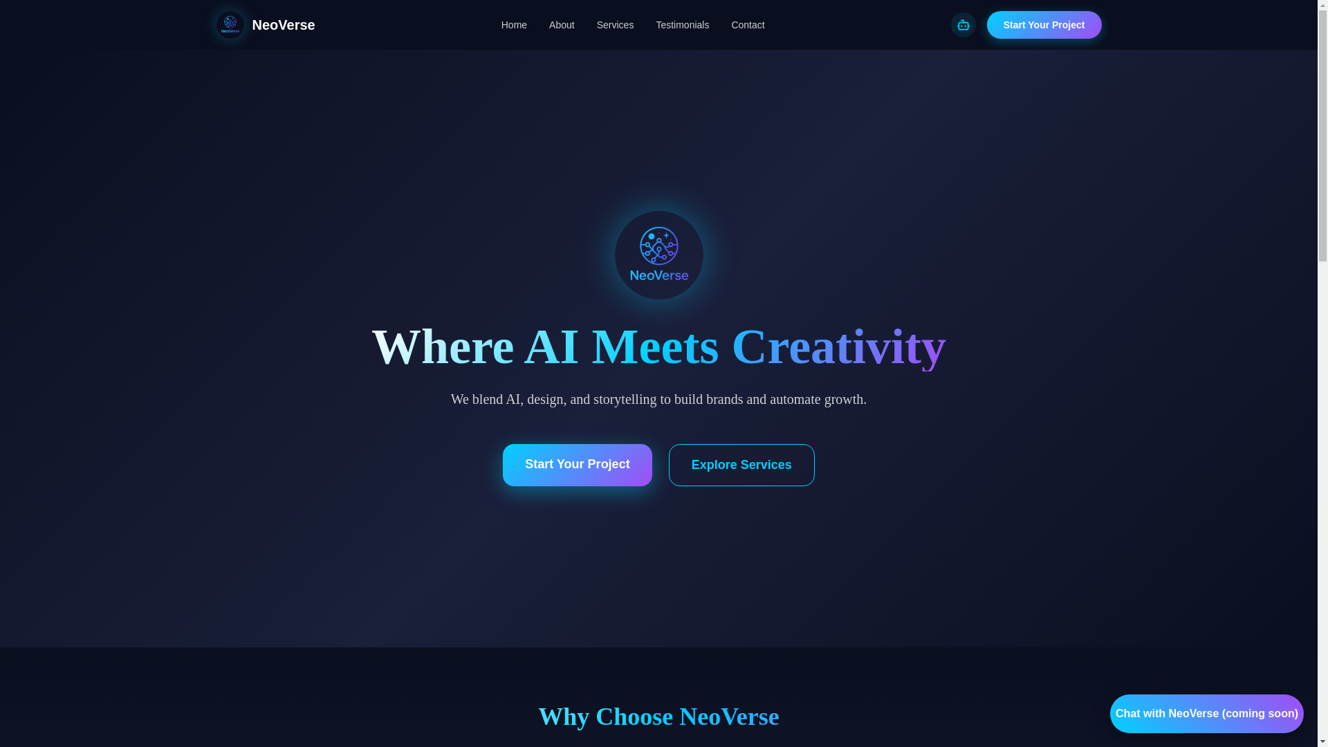 website screenshot of https://neoverseglobal.com/
