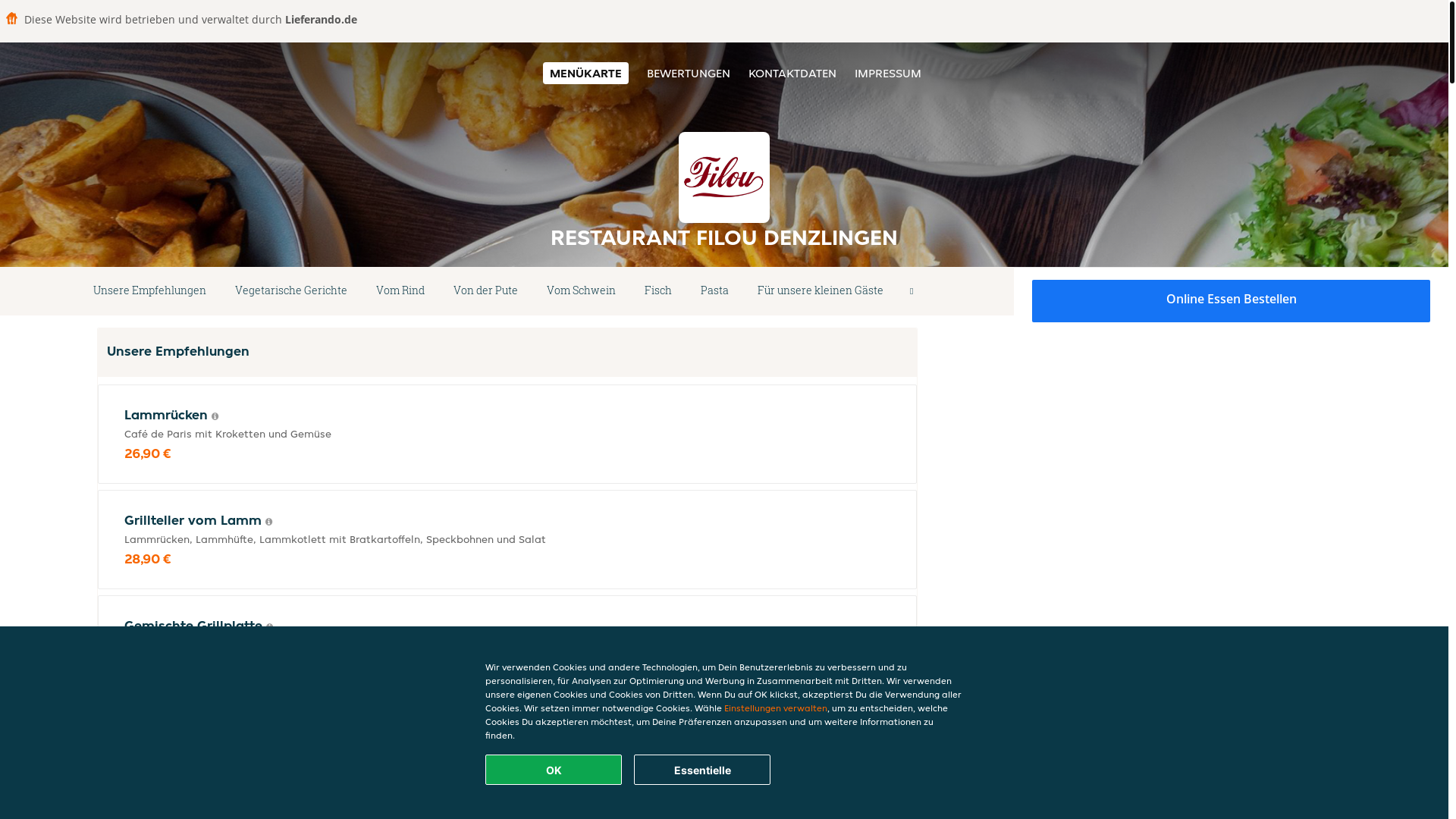 website screenshot of https://restaurantfilou-denzlingen.de/