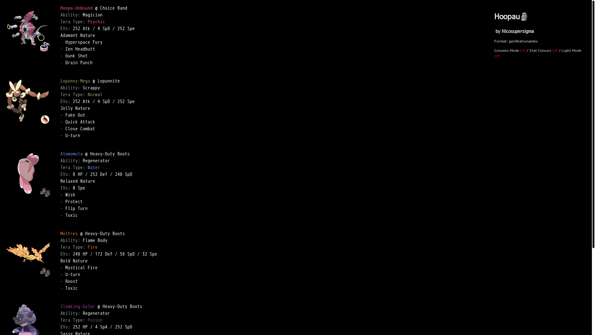 website screenshot of https://pokepast.es/fb21858ca27b5fb2