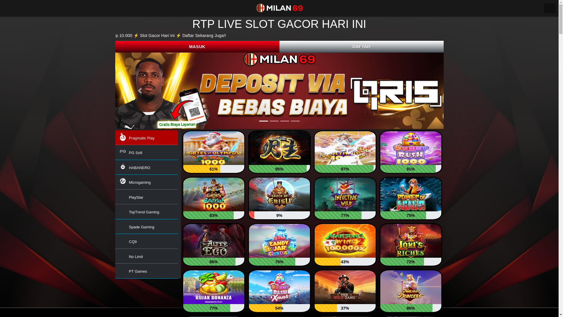website screenshot of https://rtpgacormilan69.com/