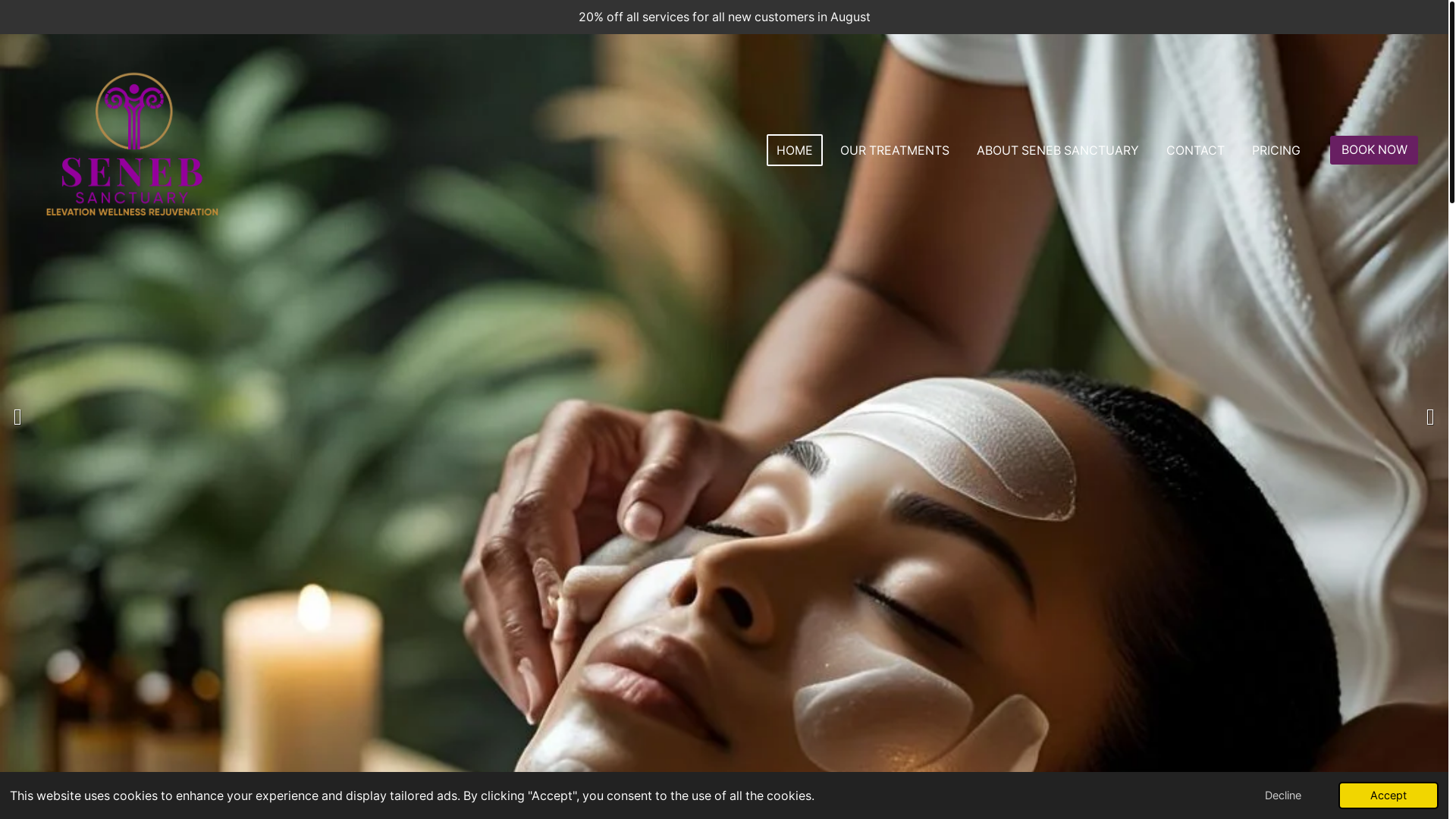 website screenshot of https://senebsanctuary.co.uk/