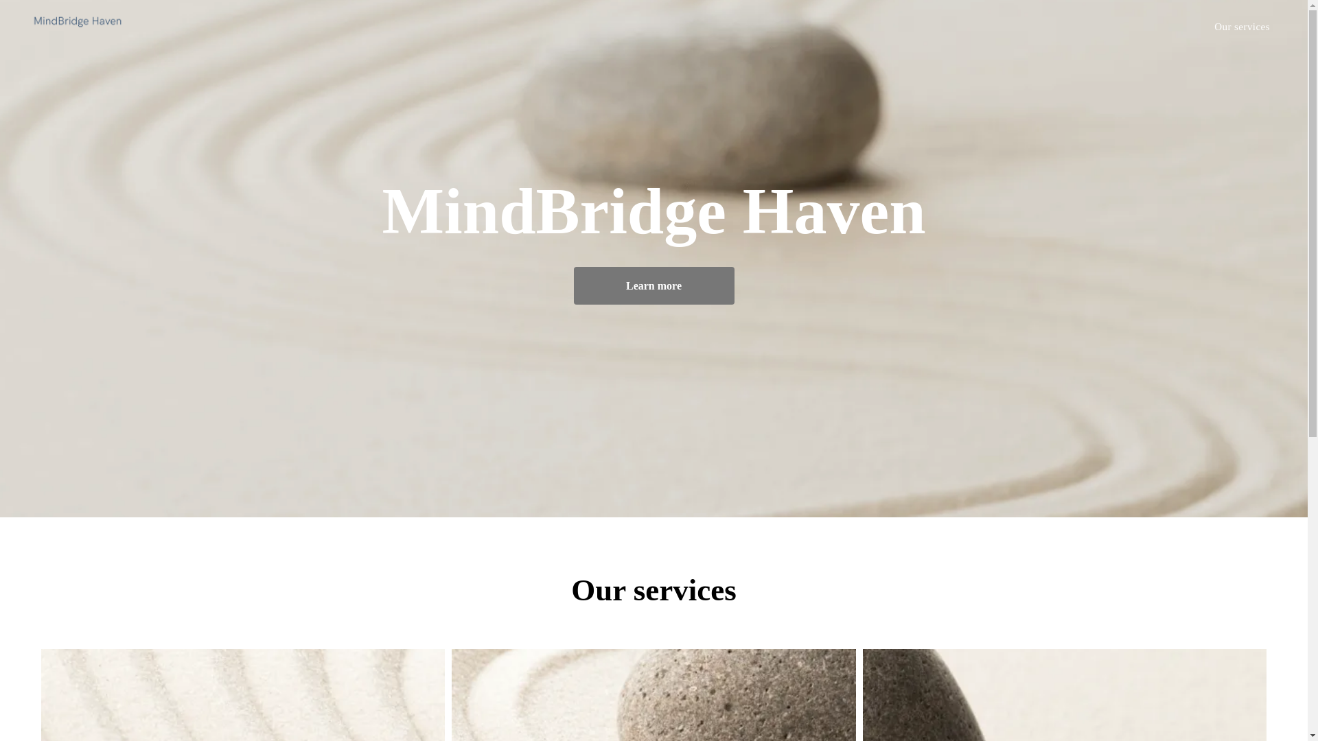 website screenshot of https://mindbridgehaven.com/