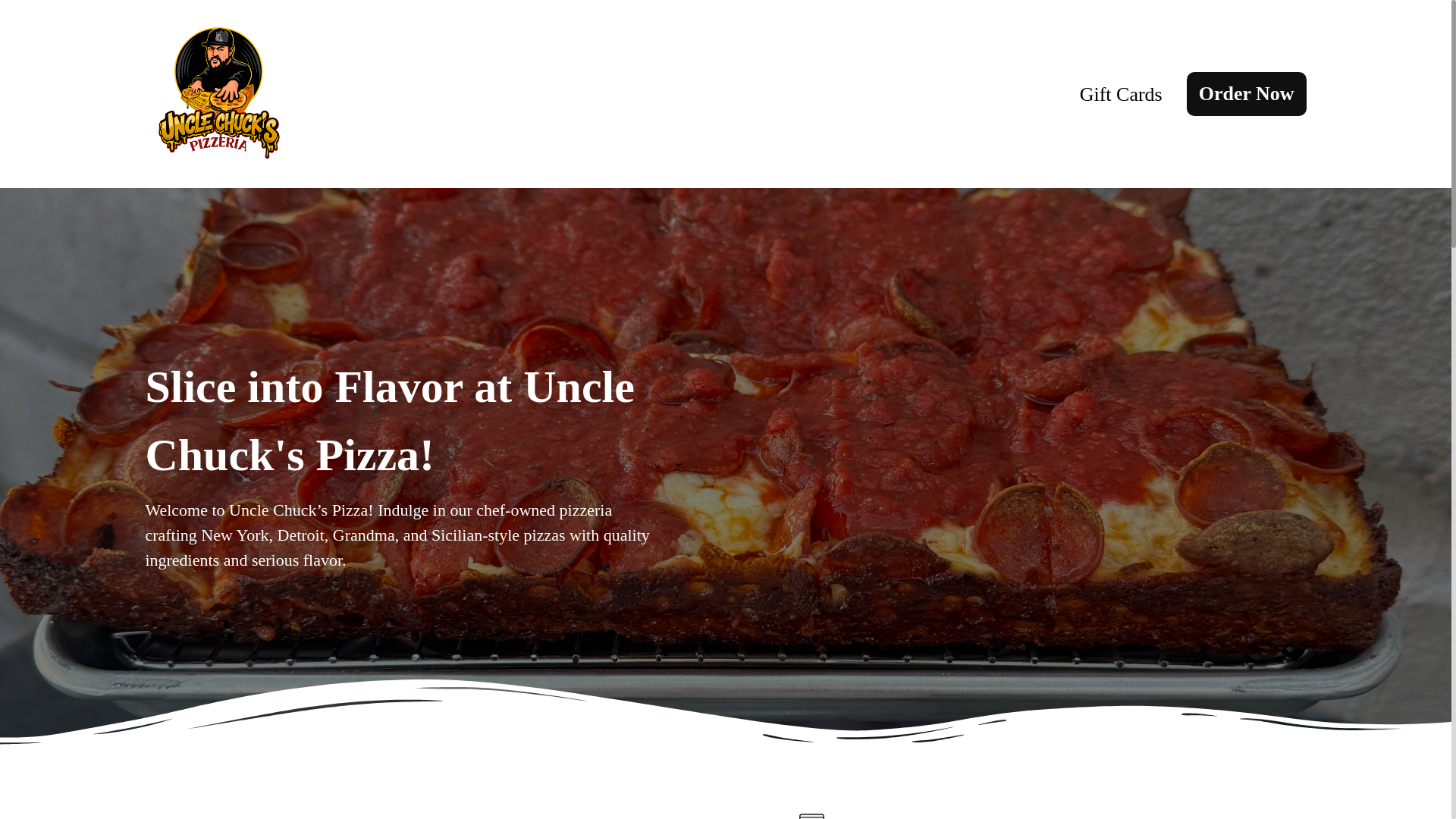 website screenshot of https://unclechuckspizzeria.com/