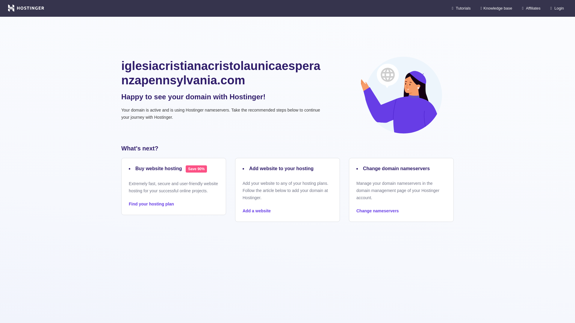 website screenshot of https://iglesiacristianacristolaunicaesperanzapennsylvania.com/