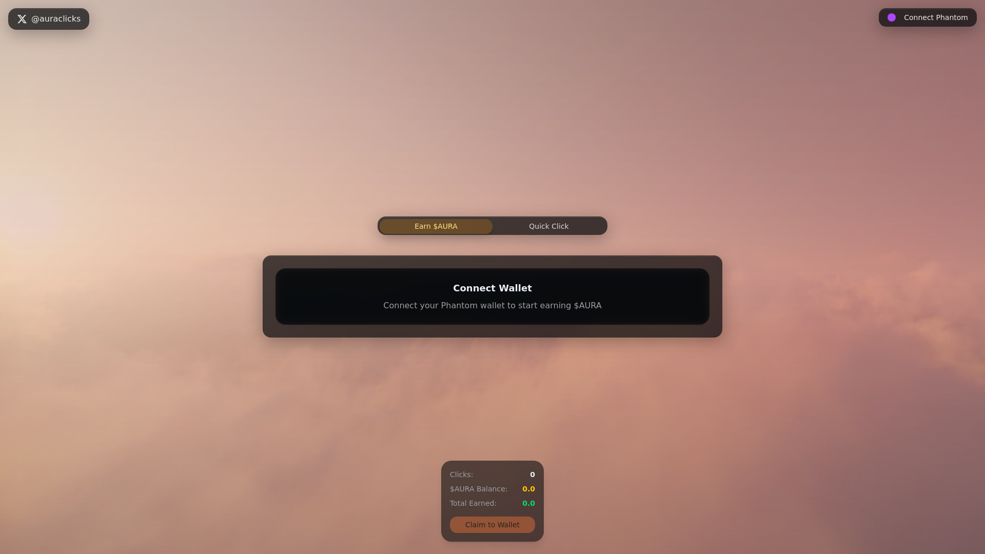 website screenshot of https://auraclick.fun/