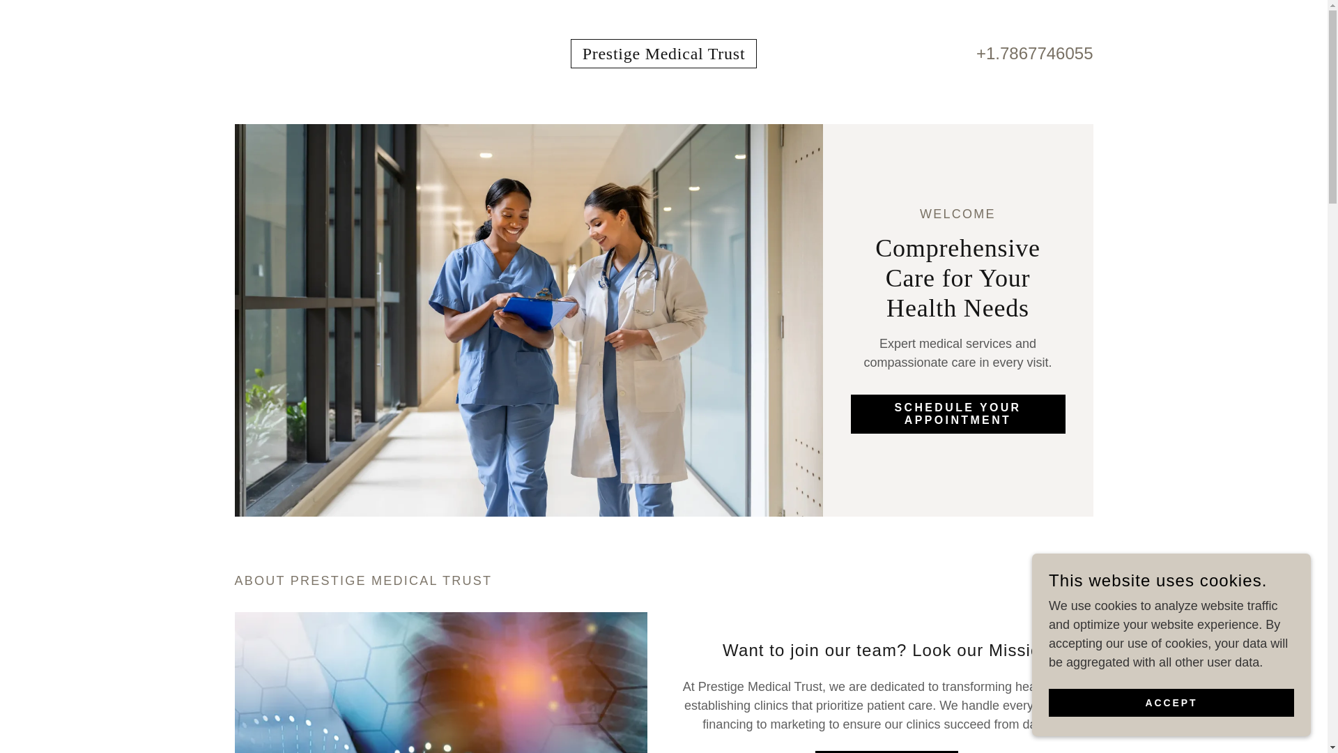 website screenshot of https://prestigemdmedical.com/